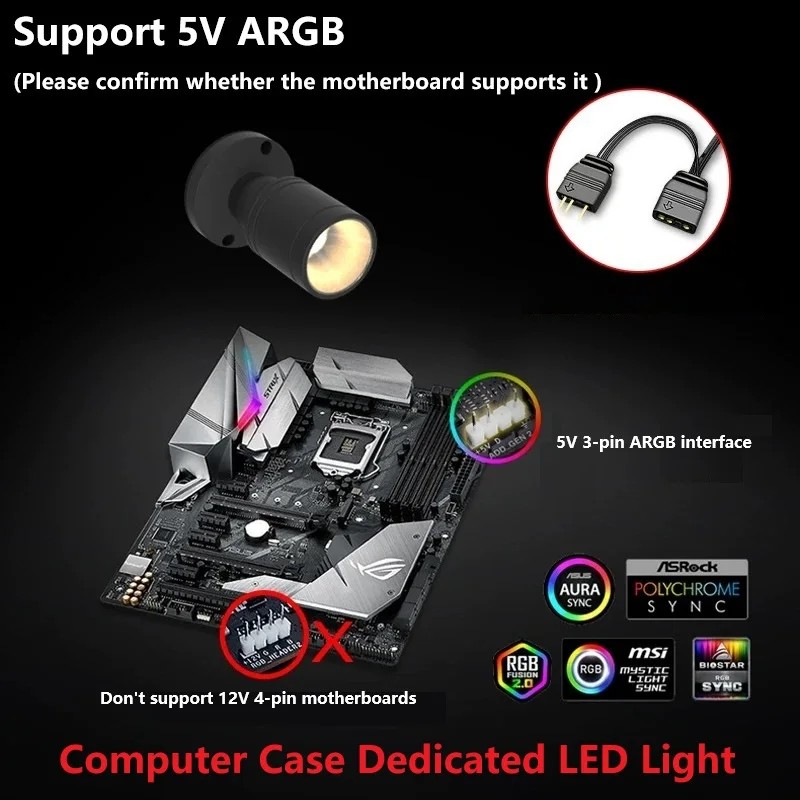 Pc Gaming Second - مصباح LED صغير QITU بقوة 1