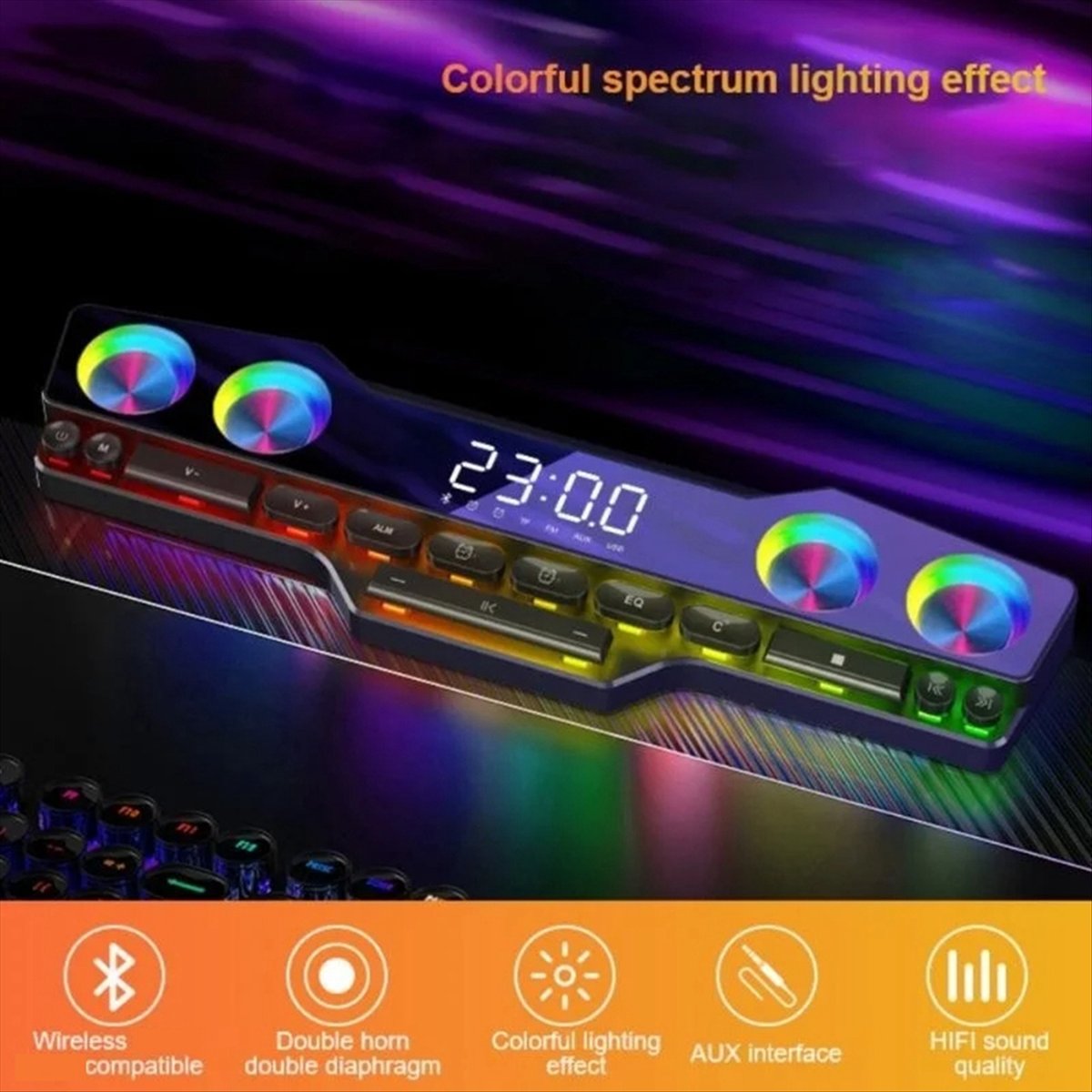 مكبرات صوت DTC5 V18 بألوان مبه - مراجعة Gaming Speaker وسعره