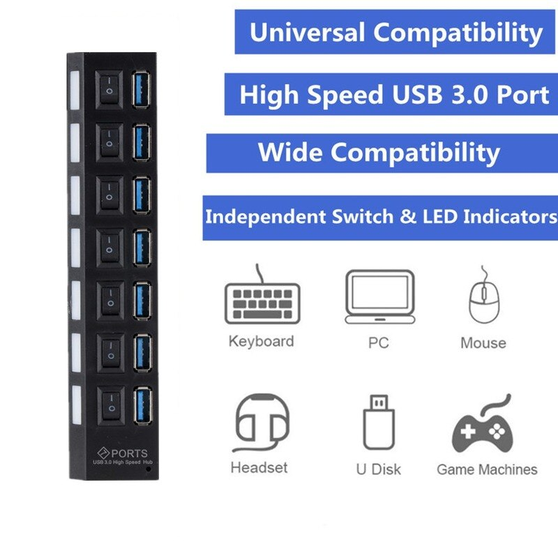 موزع USB 3.0 من GRWIBEOU مع مح - مراجعة Usb Hub Gaming وسعره