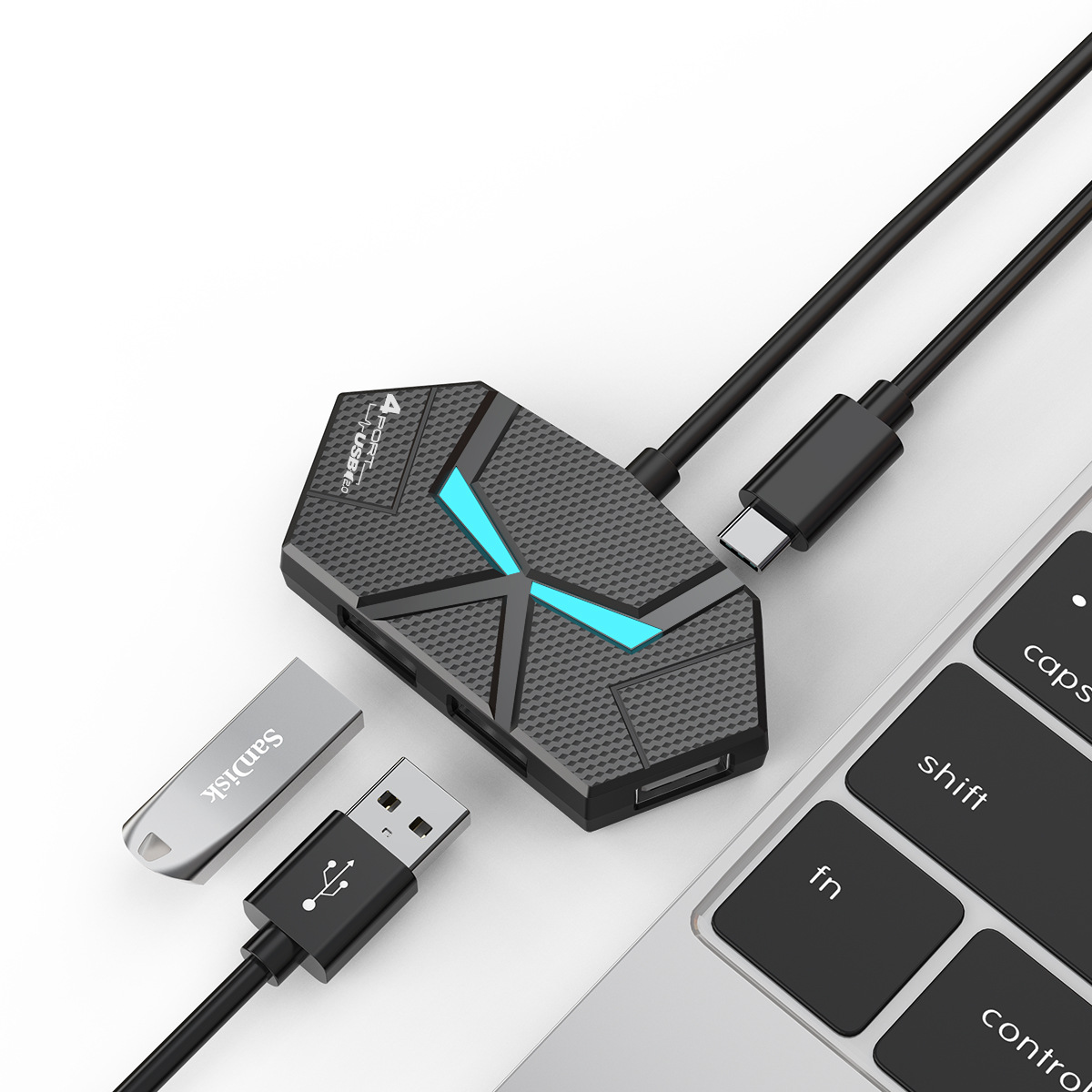 0.6 سنتيمتر/1.2 متر HUB 7-port - مراجعة Usb Hub Gaming وسعره